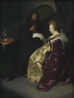 Esther reading Haman's Decree of the Extermination of the Jews