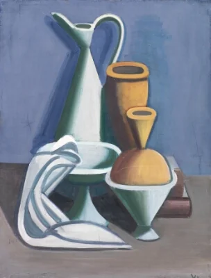 Still Life with Water Jug, Towel and Jars