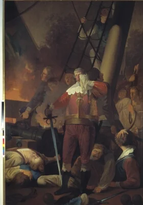 Christian IV på "Trefoldigheden" i slaget på Koldberger Heide 1644