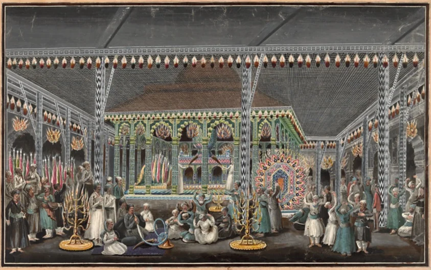 The Nawab Attending the Muharram Festival in the Imambara at Murshidabad