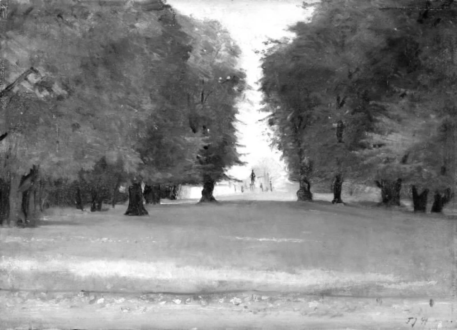 Frederiksberg Garden. In the background the statue of Frederik VI and the entrance gates