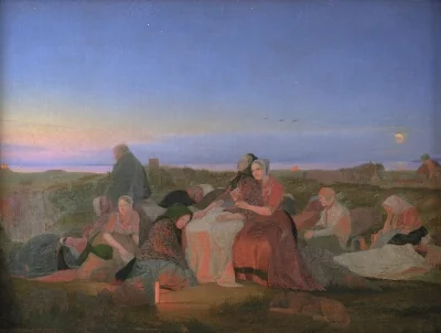 Midsummer's Eve. Sick People Asleep upon the Grave of St. Helena at Tisvilde