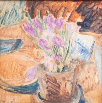 Still Life with Purple Crocus