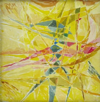 Composition in Yellow, Red and Green