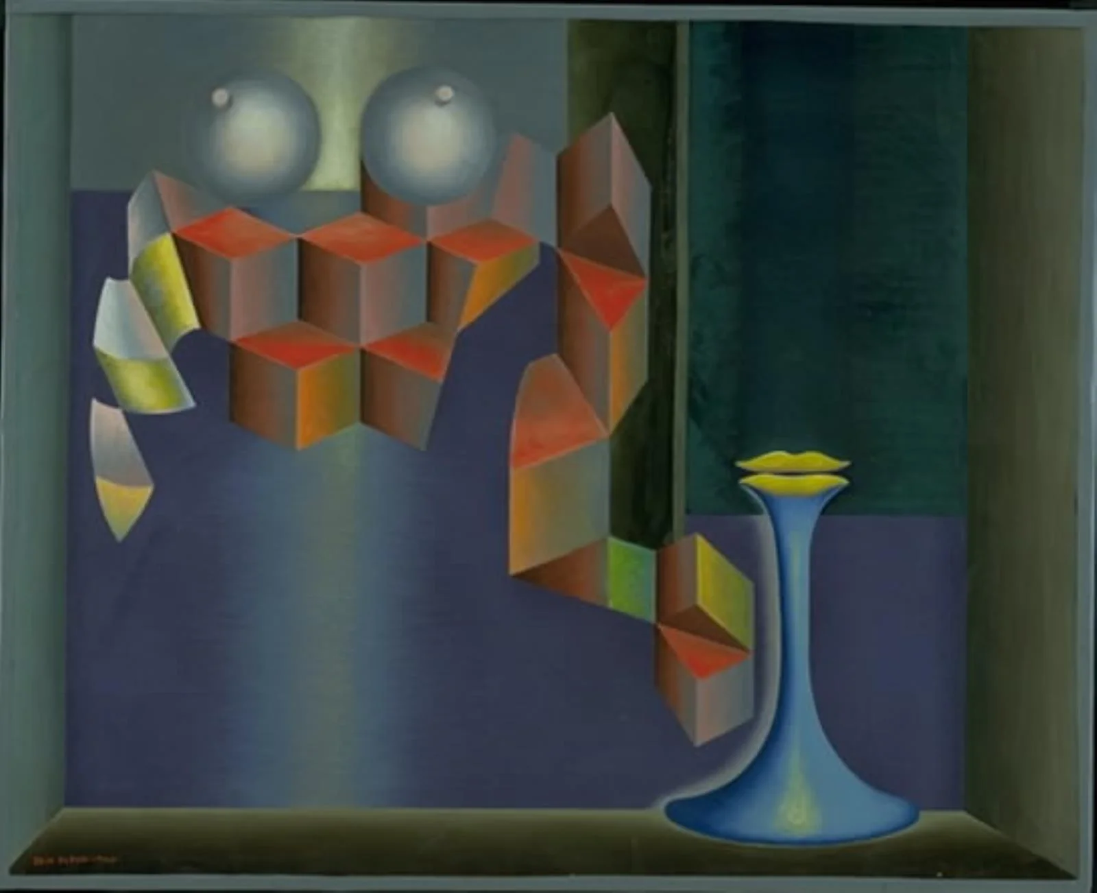 Woman by Lamplight. Evening