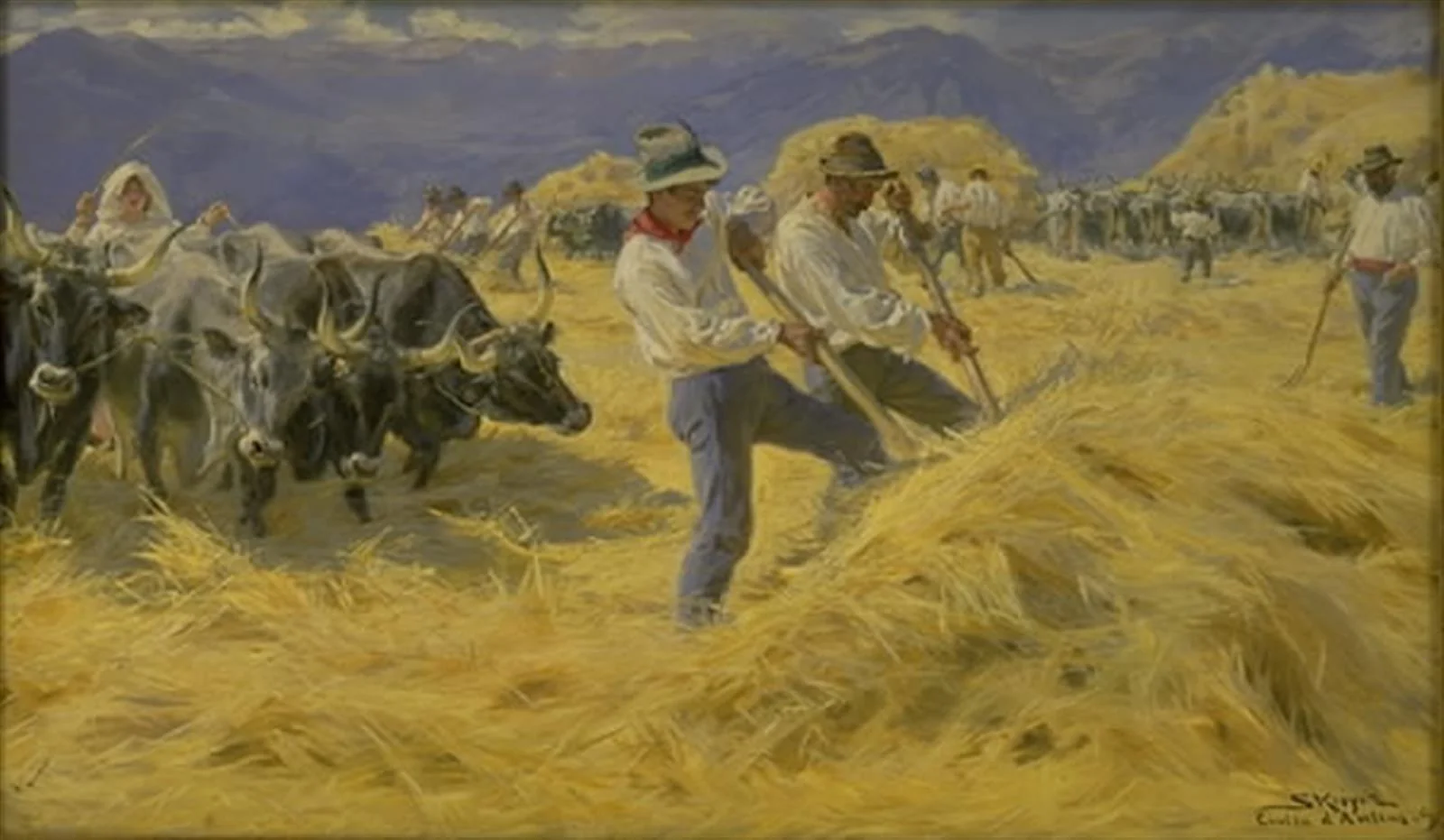 Threshing in the Abruzzi. Cività d'Antino
