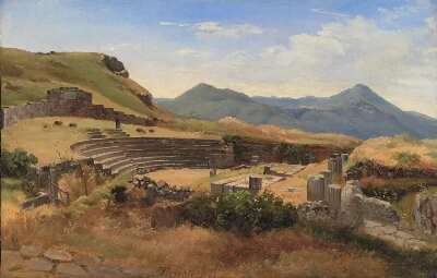 The Ruins of the Antique Theatre at Tusculum, Italy