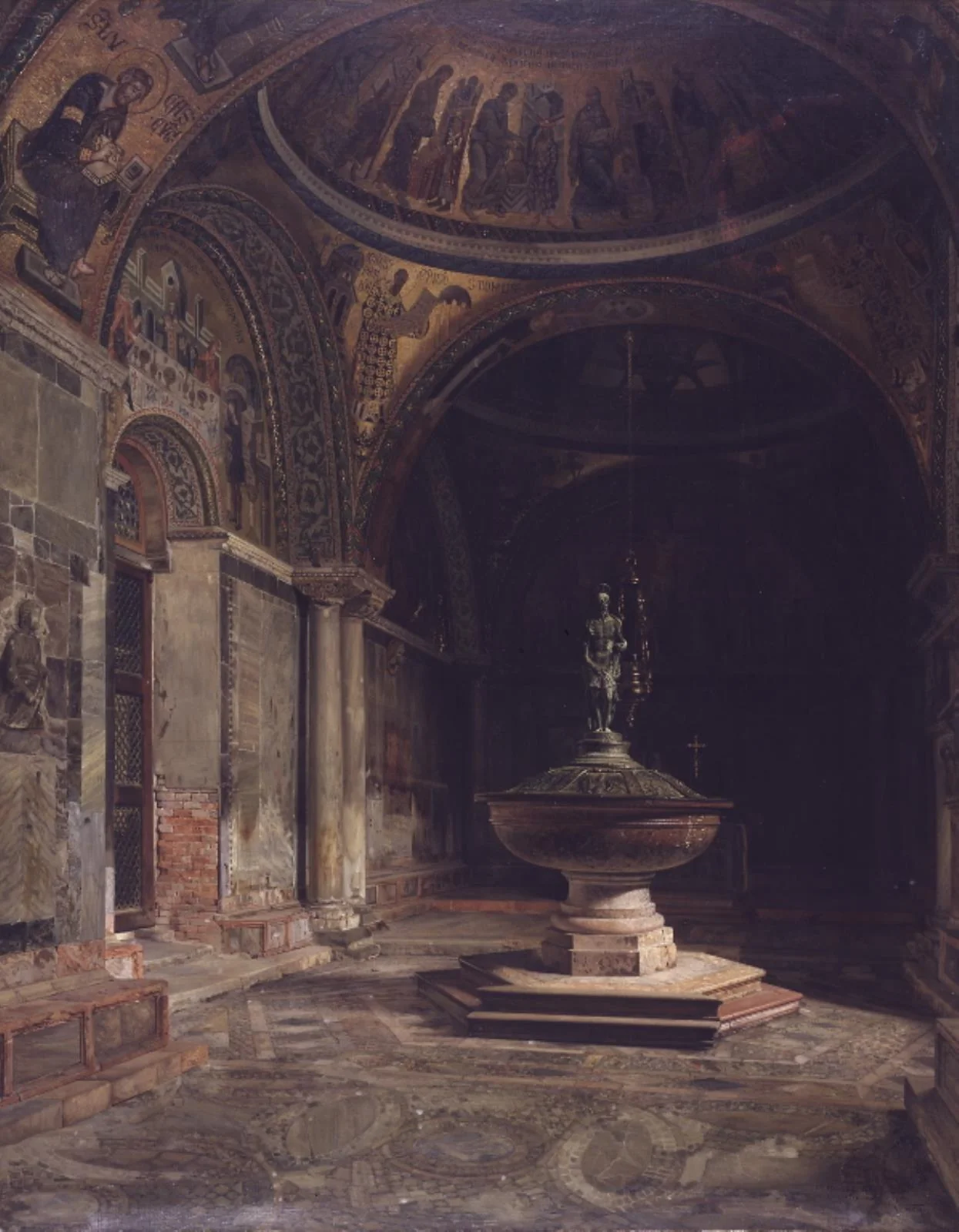 Det indre af Baptisteriet i Marcuskirken i Venedig