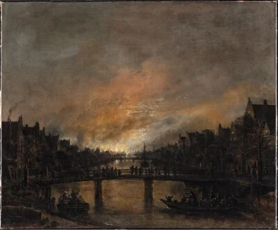 Fire at Amsterdam by Night