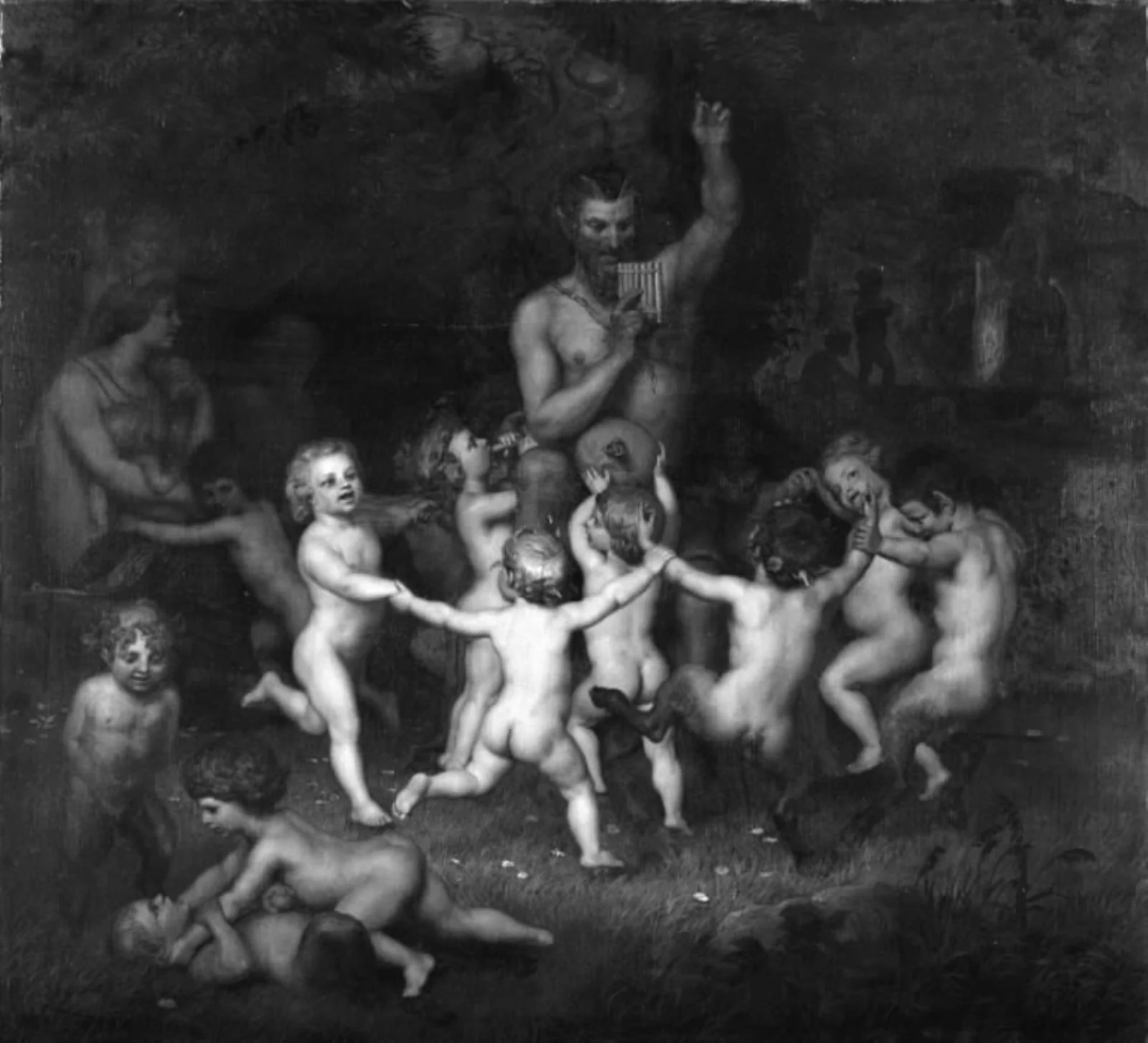 Woodland Deities Sourrounded by Dancing Bacchantes and Children Playing