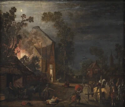 A Village Looted at Night