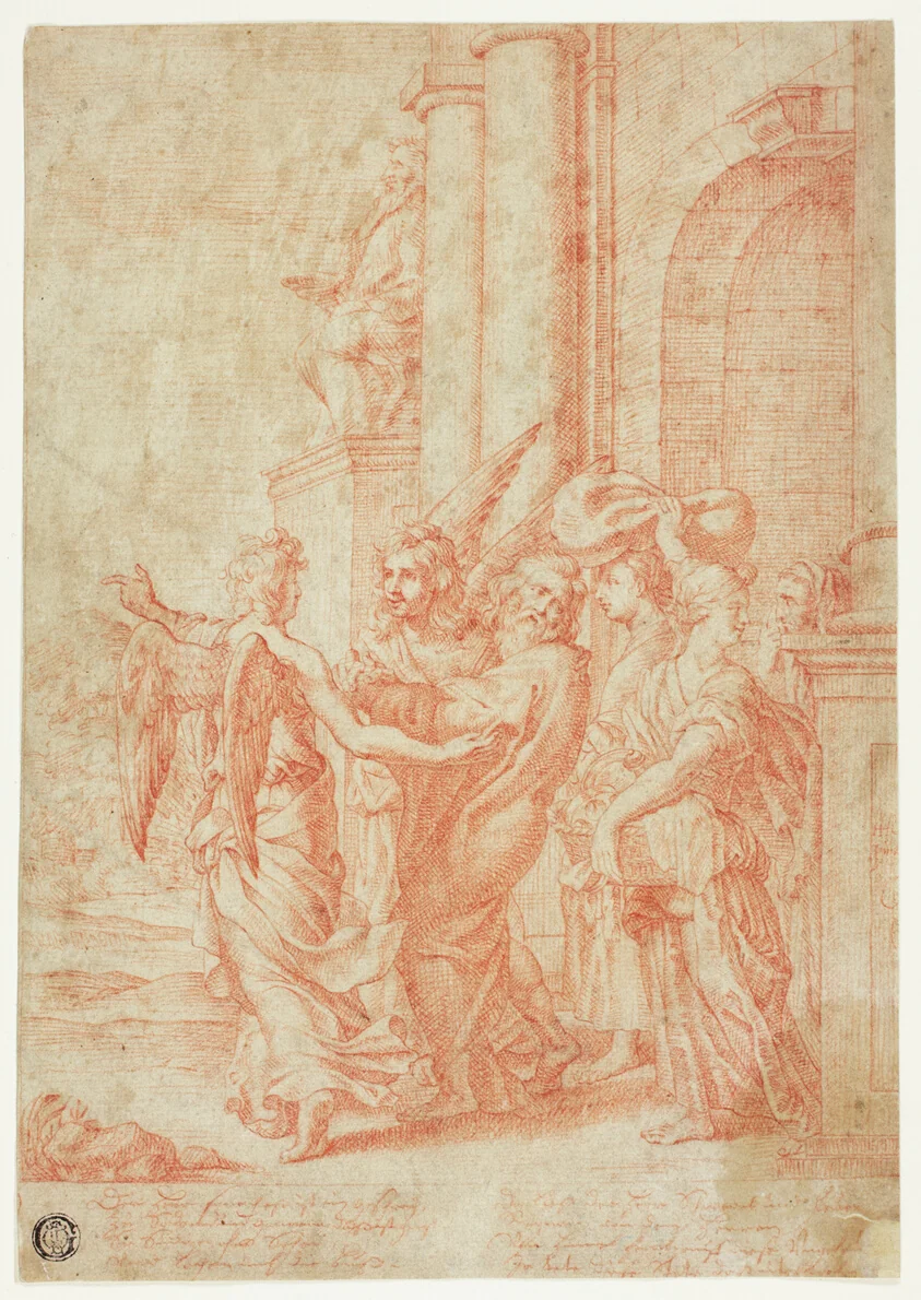 Lot and His Family Led Out of Sodom