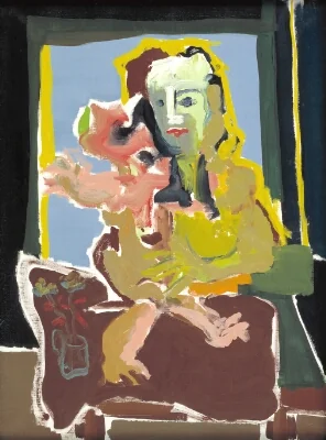 Mother, Vase with Flowers, Child