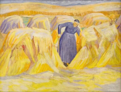 An Old Woman in a Harvest Field