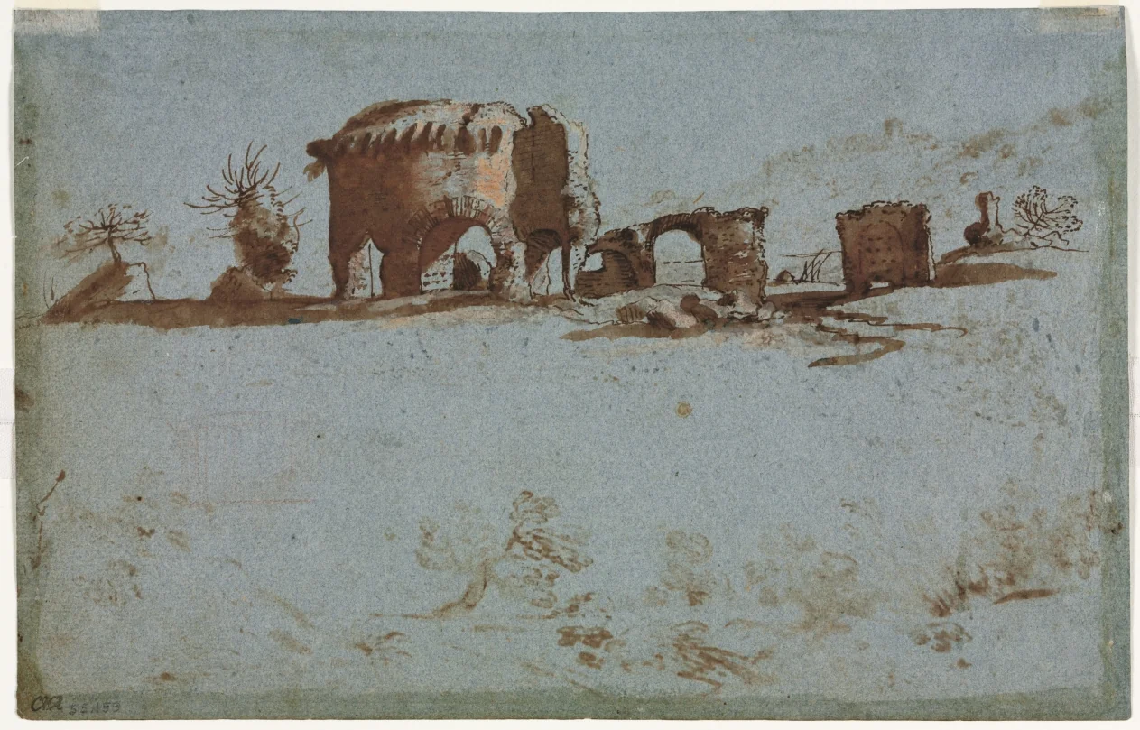 Small Group of Roman Ruins (verso)