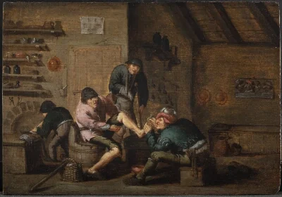 A Surgeon Operating on a Foot. The Five Senses: The Sense of Touch