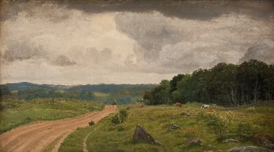 Landscape at Kongens Møller, Sealand. Afternoon Light