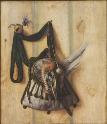 Trompe l'Oeil with Falconer's Bag and other Equipment for Falconry