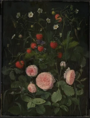 Still Life with Roses and Strawberries