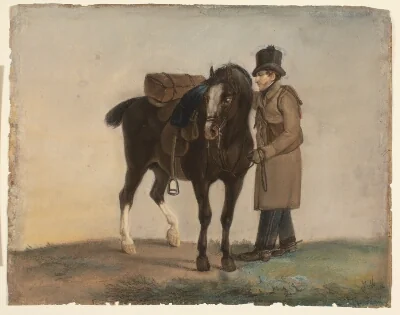 Saddled Horse with Horseman