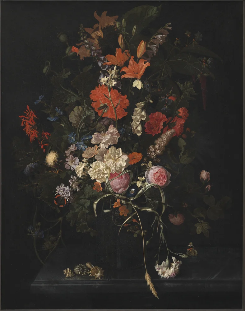 Bouquet of Flowers in a Glass Vase