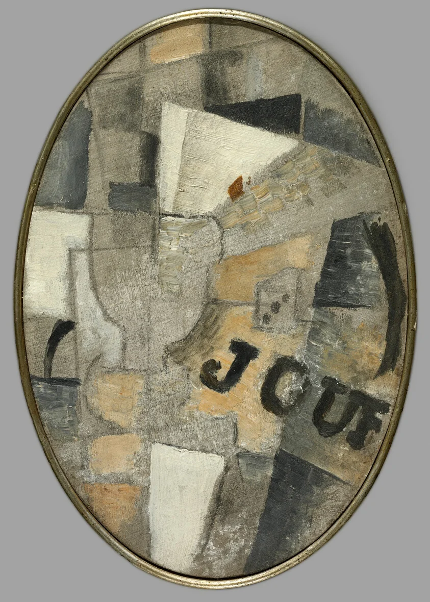 Still Life with Glass, Dice, Newspaper and Playing Card