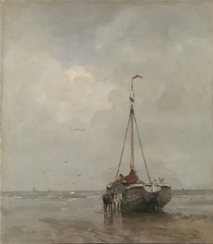 Bluff-bowed Fishing Boat on the Beach at Scheveningen