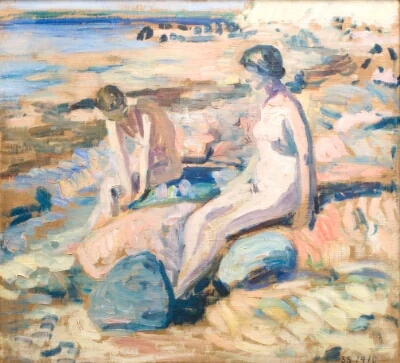 Beach with Two Figures