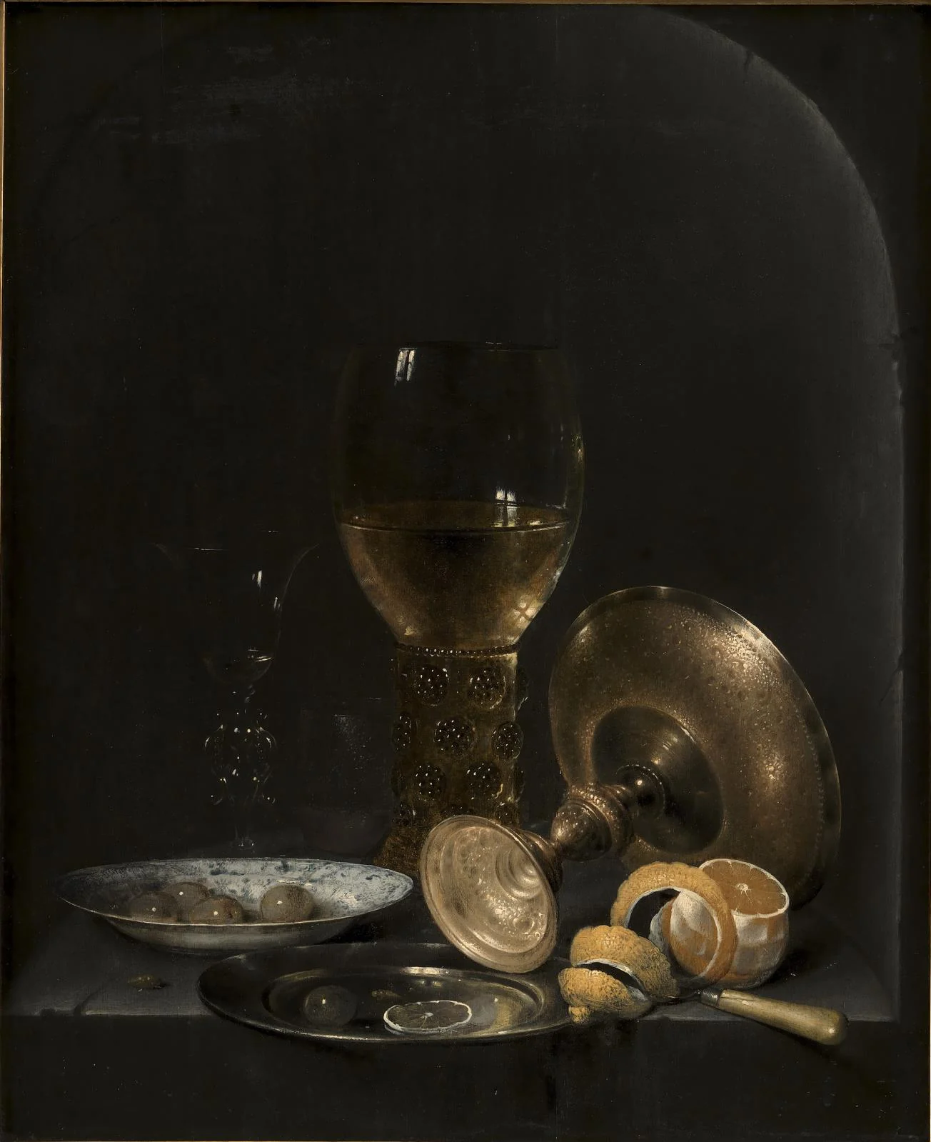 Still life. Breakfast Piece in a Stone Niche