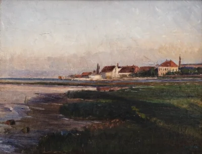 Kastrup Værk. Aftensol