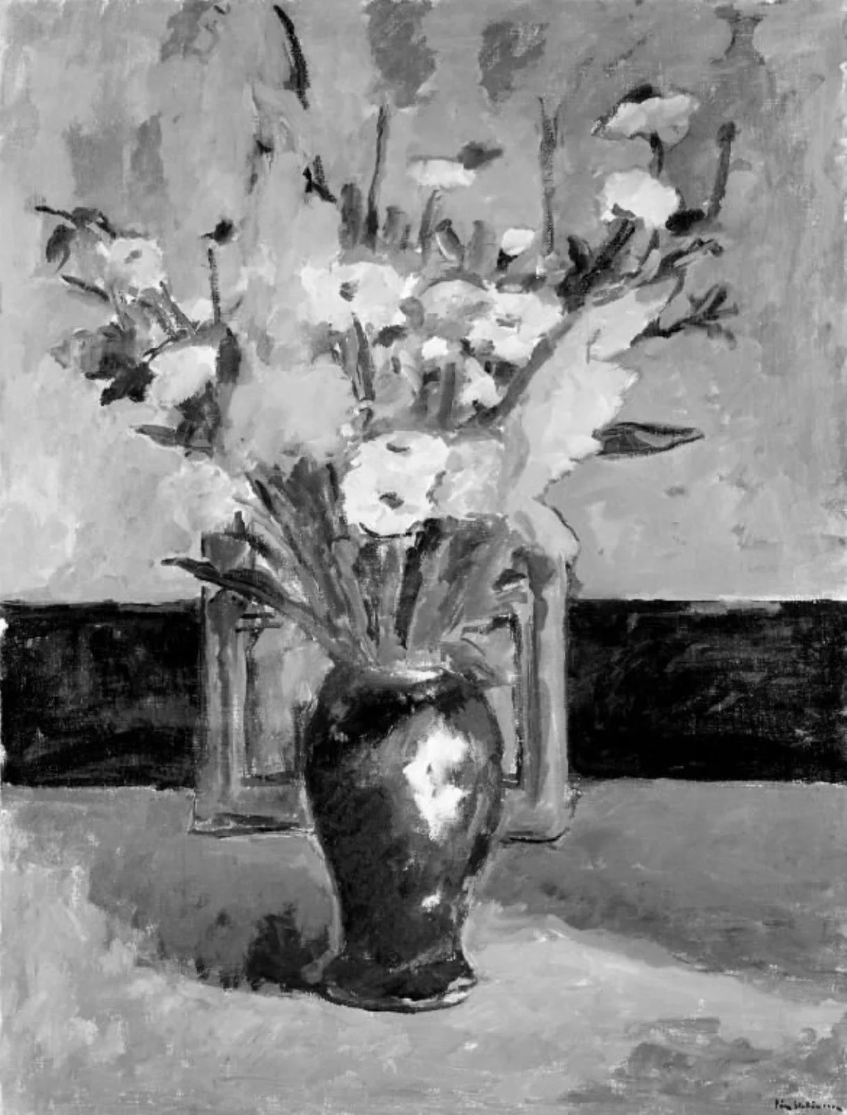 Flowers in a Blue Vase