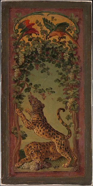 Panthers of Bacchus Eating Grapes