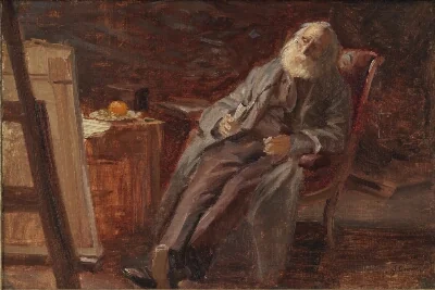 The Painter Vilhelm Kyhn Smoking his Pipe