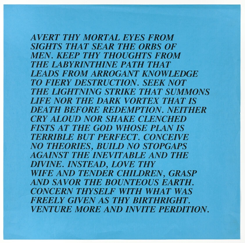 Untitled (Avert Thy Mortal Eyes...), from Inflammatory Essays