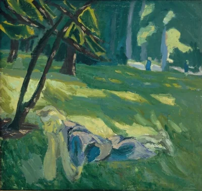 A Girl on a Lawn