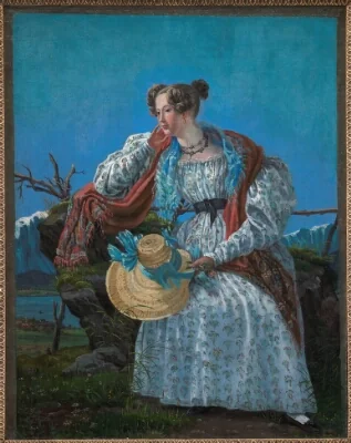 Young Woman Sitting in a Norwegian Landscape