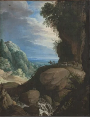 Italian Mountain Landscape with Shepherds
