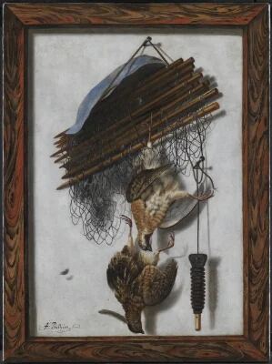 Dead Wildfowl and a Huntsman's Net. Trompe l'oeil