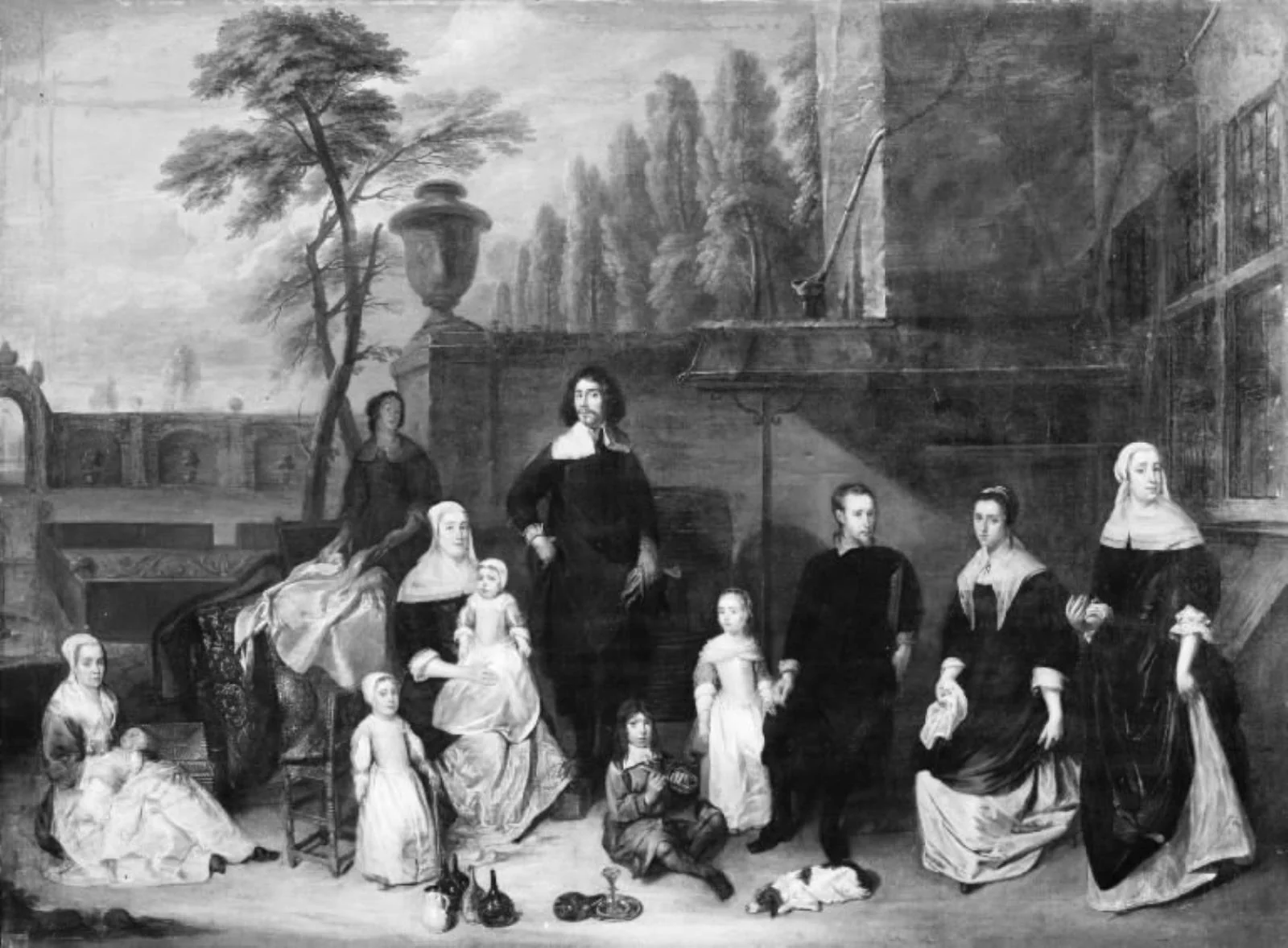 Family Group on a Garden Terrace