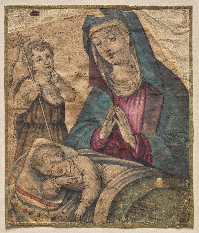 Virgin and Child with Saint John (recto) Unidentifiable (verso)