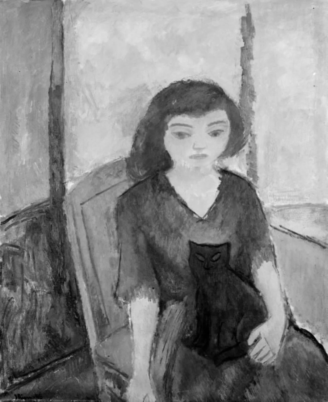 Lady with a Black Cat